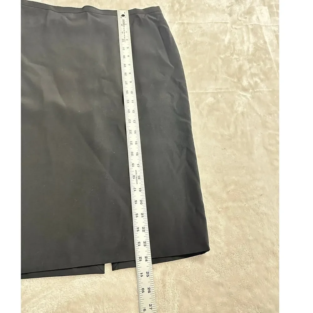Jean Paul Gaultier Femme Pencil Skirt Women's 6 Black Wool Silk Knee Length Slit